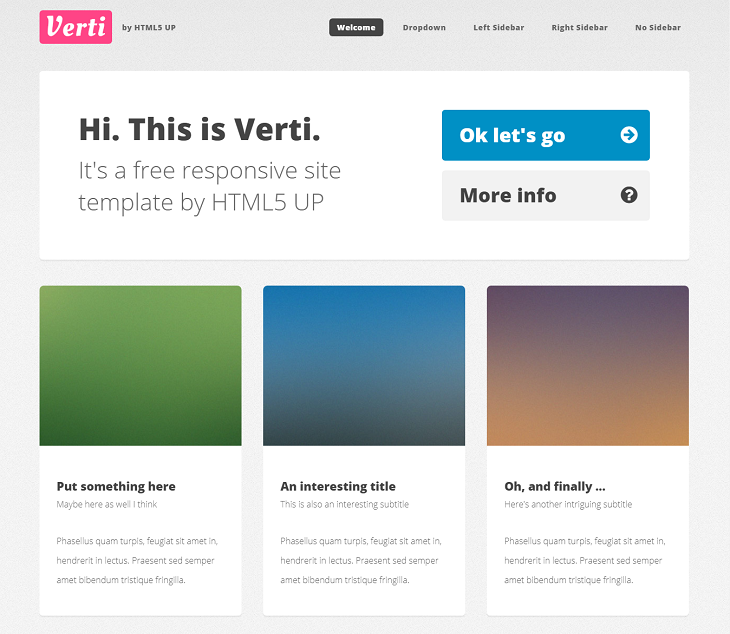 Verti Resume website template, web resumes
